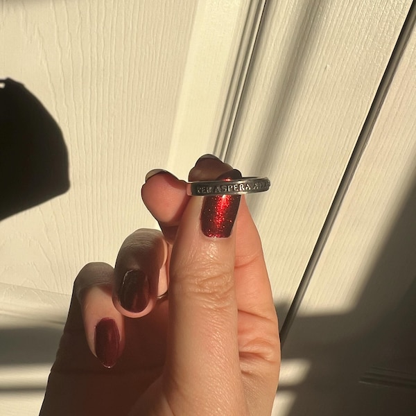 Womens per Aspera Ad Astra Ring - Through Hardships to the Stars ...