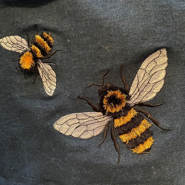 Fringed Bee Cute Honeybee Insect Machine Embroidery Designs