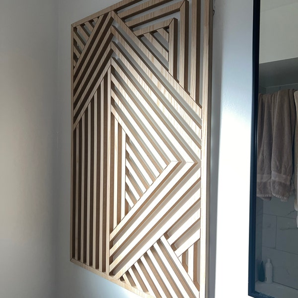 Modern Wood Wall Art | Abstract Wooden Wall Art | Geometric Wood Wall ...