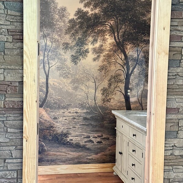Scenic Wallpaper Mural, Landscape Mural Wallpaper Oil Painting ...