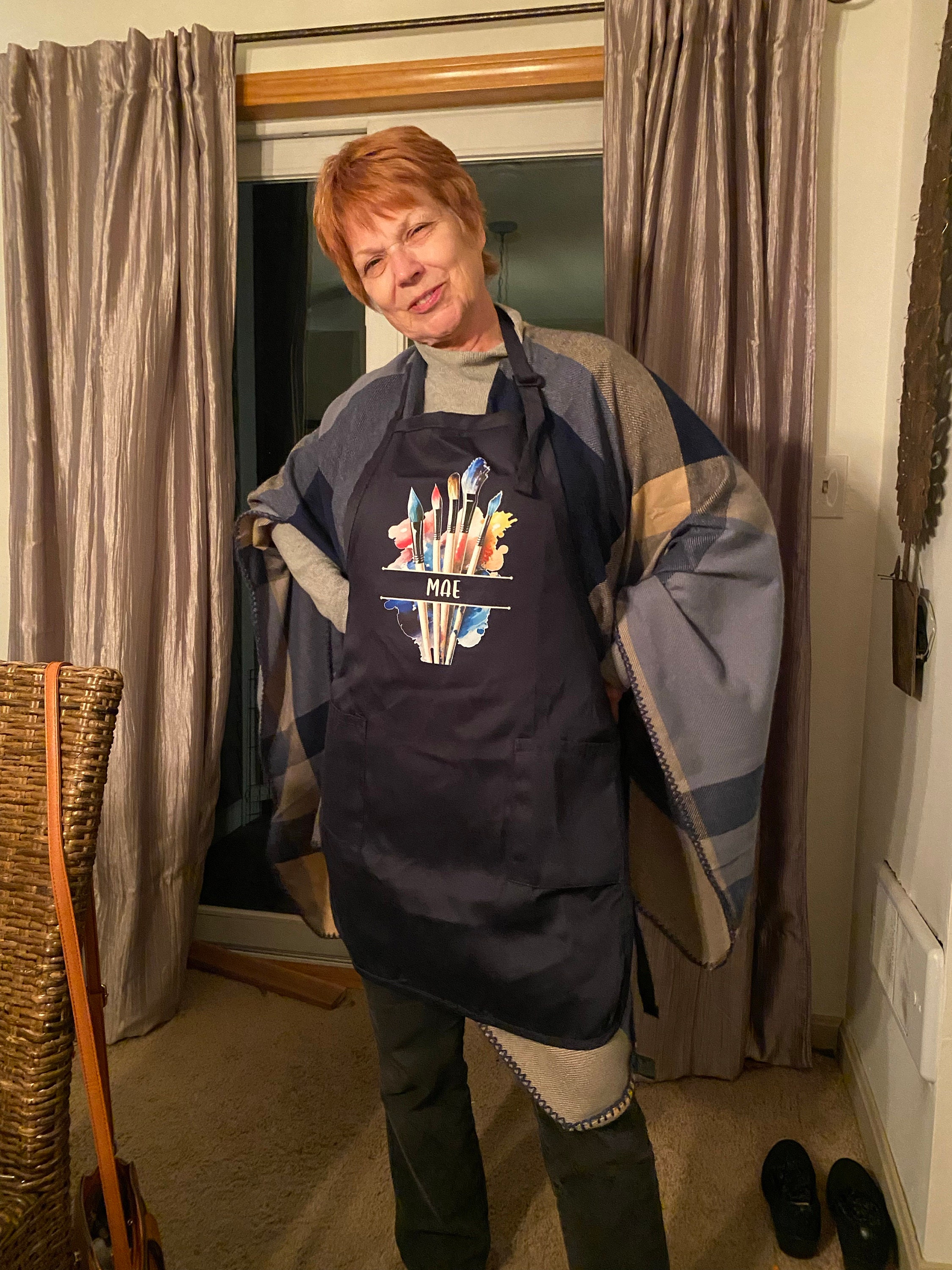 Personalized Art Apron with Pockets, Art Teacher Gift Apron, Art Party Apron, Painting Adults and Kids Apron, Artist Apron, Art Crafts Apron