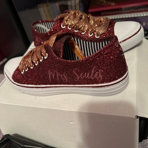 Red Glitter Sneakers for Wedding or Special Occasion, Bling Bridal ...