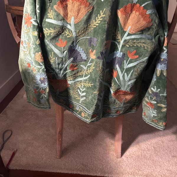 Pink Jungle Safari Women Velvet Kimono Robes Jacket,morning Tea Velvet ...