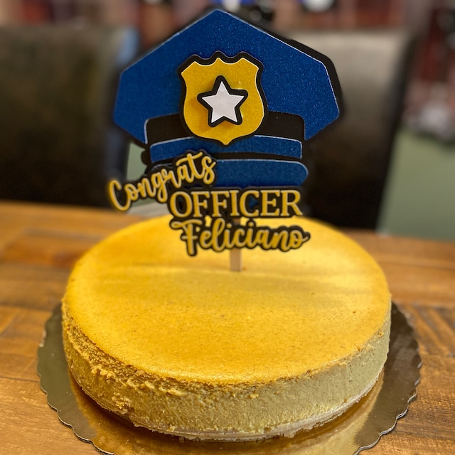 Police Academy Graduate Cake Topper - Blue Glitter Congrats Officer Decoration For Graduation Party