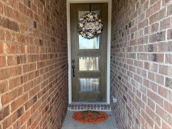 Customer photo of Pumpkin and Pinecone Scarecrow Welcome Autumn Deco Mesh Wreath