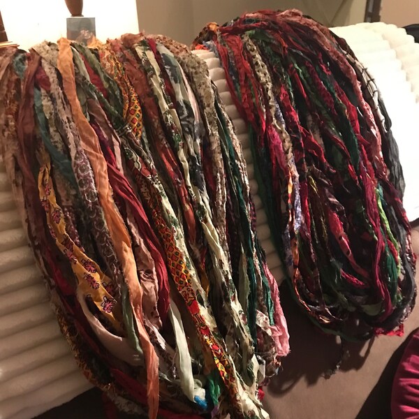 Persian Ribbon Gorgeous Persian Bazaar Multi Recycled Sari/chiffon Silk Ribbon 5 - 10 ...