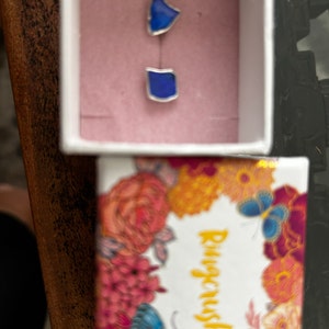 Customer photo from Jolanta Farah, Large Raw Australian Opal Stud Earrings