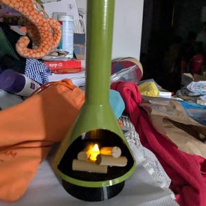 Miniature Mid-Century Modern-style LED Fireplace