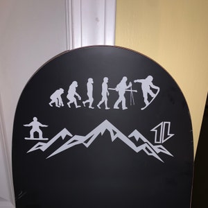 White Snowboarding Evolution Sticker - Etsy