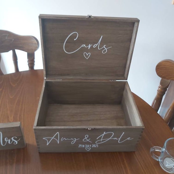 Personalised RUSTIC Wedding Card Box: Wooden Keepsake Memory Box - Etsy UK