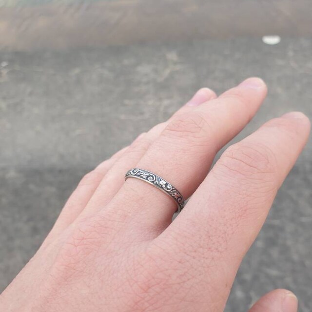 Antique Style Ring Going Baroque Band Vintage Design Ring Antique Style Ring Going Baroque Band Vintage Design Ring