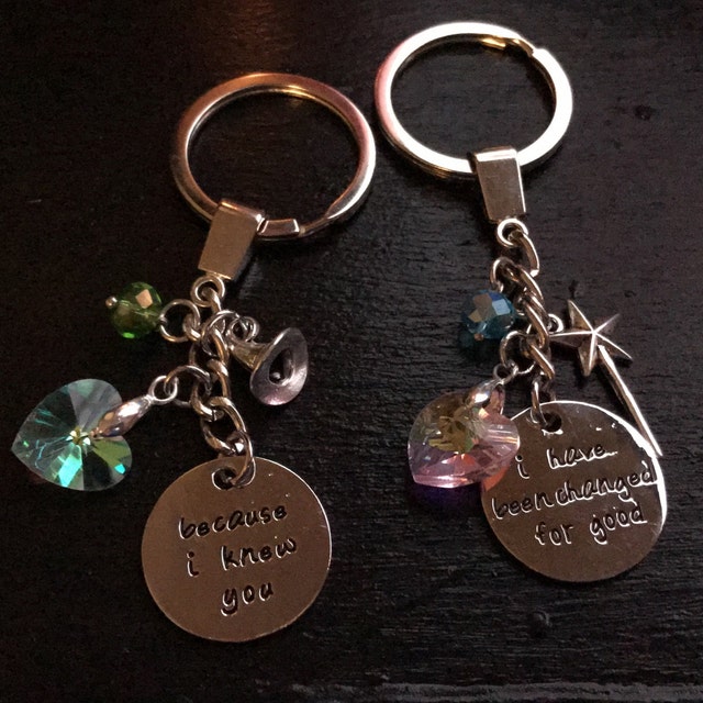 Wicked Musical Best Friends Keychains, Because I Knew You I Wicked Musical Best Friends Keychains, Because I Knew You I