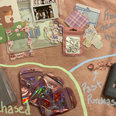 Cute Pink Keychains Grab Bag 1/2/3/5pcs for Kpop Photocard Binder, Card ...