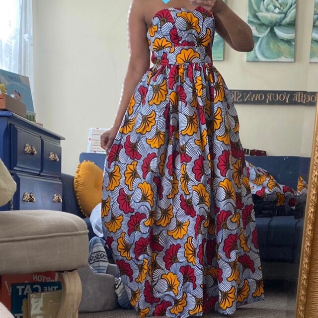 AFRICAN PRINT DRESS Ankara Dress Beautiful Floral Aesthetic Dupe Cotton African Fabric Long Sleeve Dress African Wax Print Dress Gifts Etsy