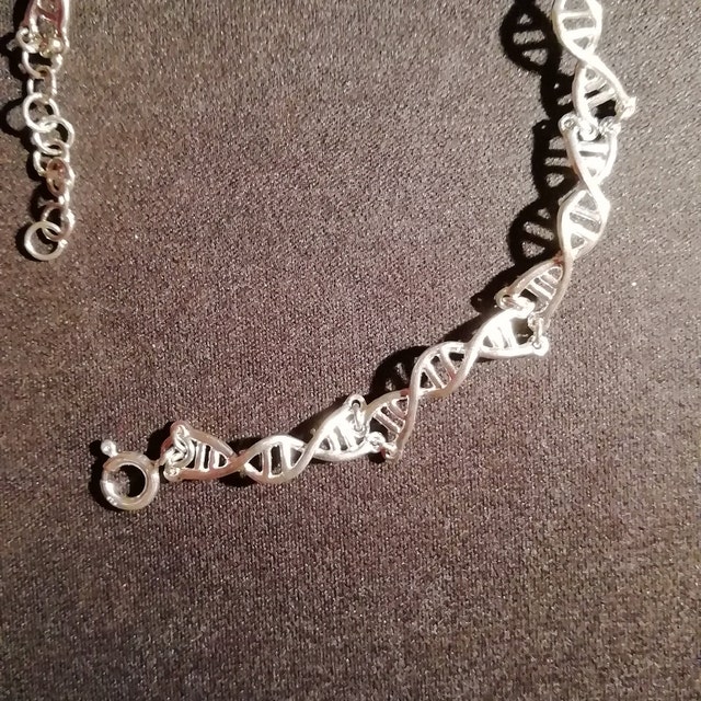 Silver DNA Science Bracelet for Women Dna Helix Link Chain - Etsy