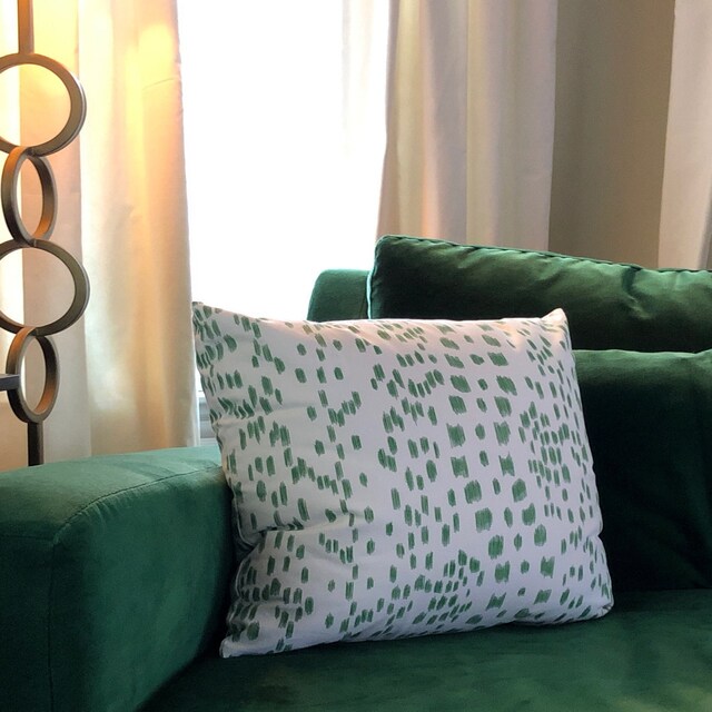Brunschwig Fils Les Touches Green and off White Decorative