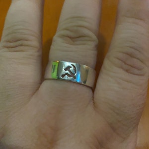 Communist Promise Ring for Couples Hammer and Sickle Jewelry Matching His and Her Alternative Engagement Ring Boyfriend Husband Gift Etsy