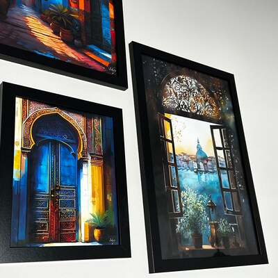 Indian Decor Indian Wall Art Haveli Art Canvas Wall Art Asian Door Art ...