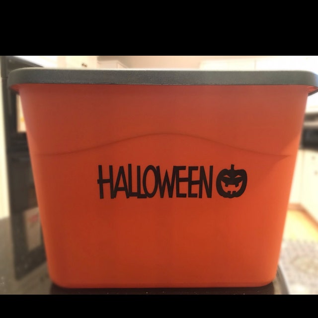 Halloween, Container Decal, Bat Decal, Storage Basket Sticker, Storage Bin  Decal, Halloween Storage, Organization, Labels, Fall Decor 