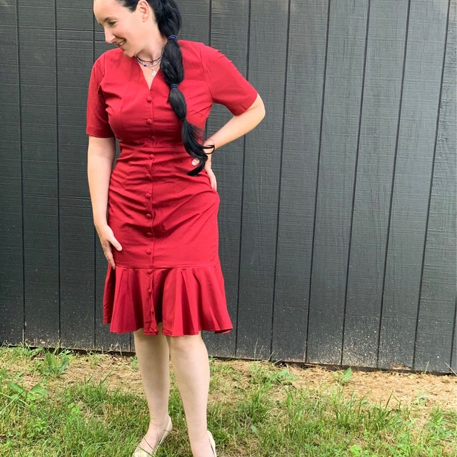 Red Mermaid Wiggle / Custom Made Dress Retro 50s Made to Measure Pinup  Clothing - Etsy