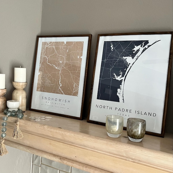 Personalized Map Print Custom Map Wall Art Where We First