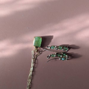 Customer photo from taya m., Raw Peridot Necklace, Leo Birthstone Delicate Pendant