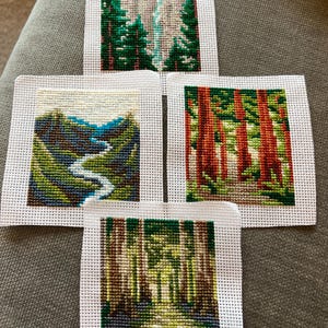 63 Tiny USA National Parks Cross Stitch Pattern Set , Mini Cross