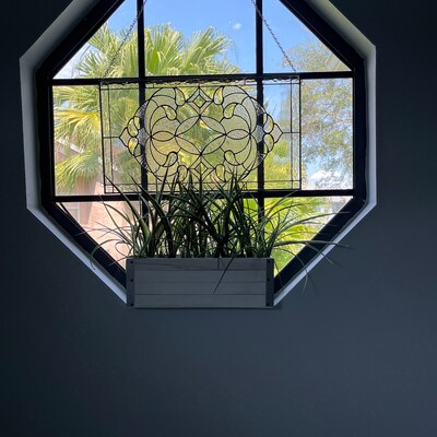 Tiffany Style Stained Glass Round Window Panel Yoga Mandala Spiritual ...