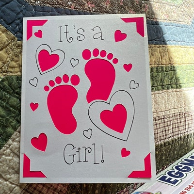SVG: Its a Girl Insert Card. Cricut Joy Friendly. Draw and Cut Card ...