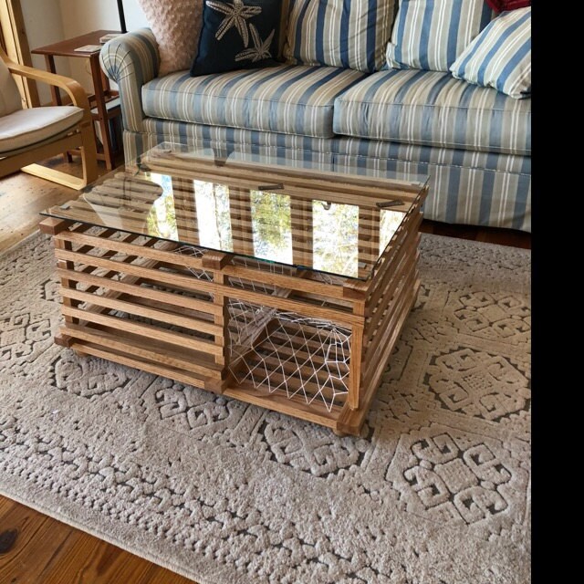 Maine Wooden Lobster Trap Finished Coffee Table Etsy