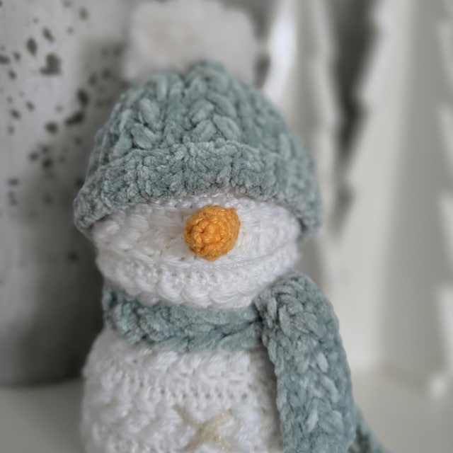 A customer's finished Wheat Stitch Snowman Crochet Pattern