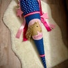 Personalisiertes Schultüte „Forest Deer“ – Pink, Ca. 70–90 Cm, Mit Bambi-Motiv & Name, Abnehmbarer Bezug