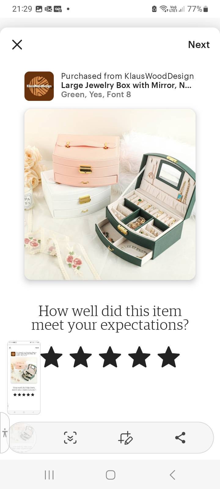 Large Jewelry Box with Mirror, Necklace Jewelry Box Multifunction Storage Box for Earrings Necklace Bracelet, Monogram Name Jewelry Boxes