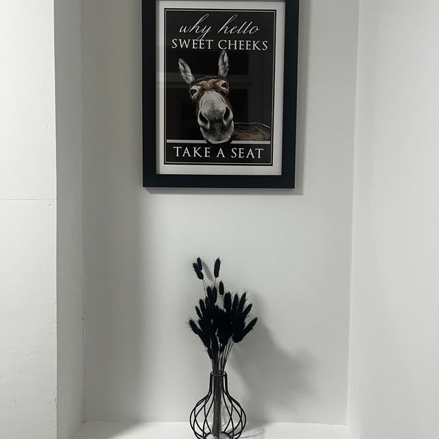 Inga Poster en métal Donkey Hello Sweet Cheeks Restroom Sketch 20,3 x 30,5 cm