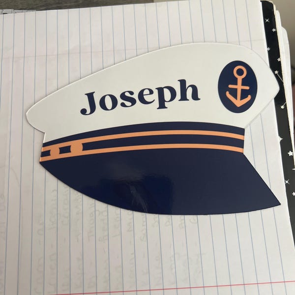 Personalized Cruise Door Magnet - Nautical Captain Hat or Sailor Hat ...