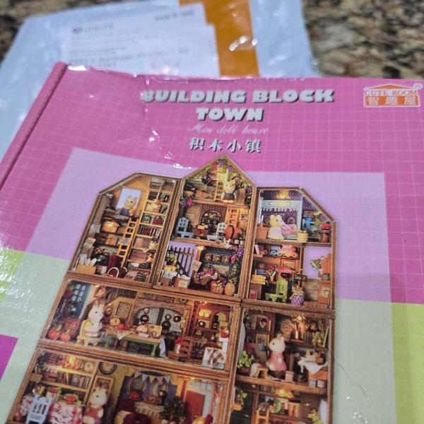 SUPER TINY 1:100 DIY Miniature Dollhouse Kit Building Block Town Module ...