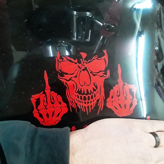 Skull With Middle Fingers Auto Accent Decal Skulls Car Vinyl -  Sweden