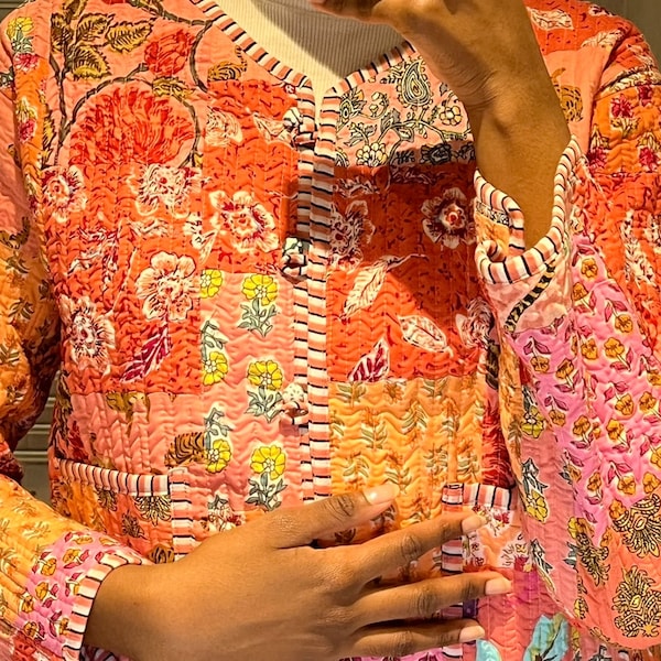 Handmade Cotton Patchwork Jacket: Reversible Quilted Boho Coat - Etsy