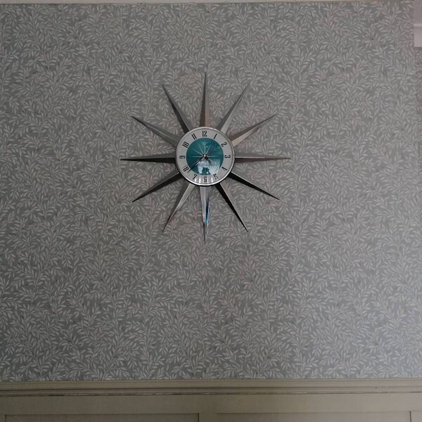 British Made 24 Inch Mid Century Style Starburst Clock by Royale 12 ...