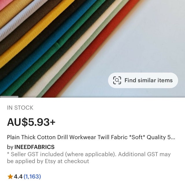 Cotton Drill Fabric Heavyweight 58" Wide Cotton Drill Twill Fabric - By The  Meter For Workwear, Dresses, Quilting Heavy Cotton Twill Fabric By Meter