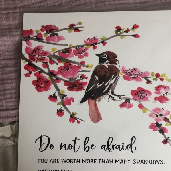 8x10, 5x7 You Are Worth More Than Many Sparrows Print Matthew 10 31 Do ...
