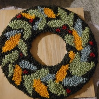 Punch Needle Embroidery Pattern for Christmas Holiday Wreath - Instant ...