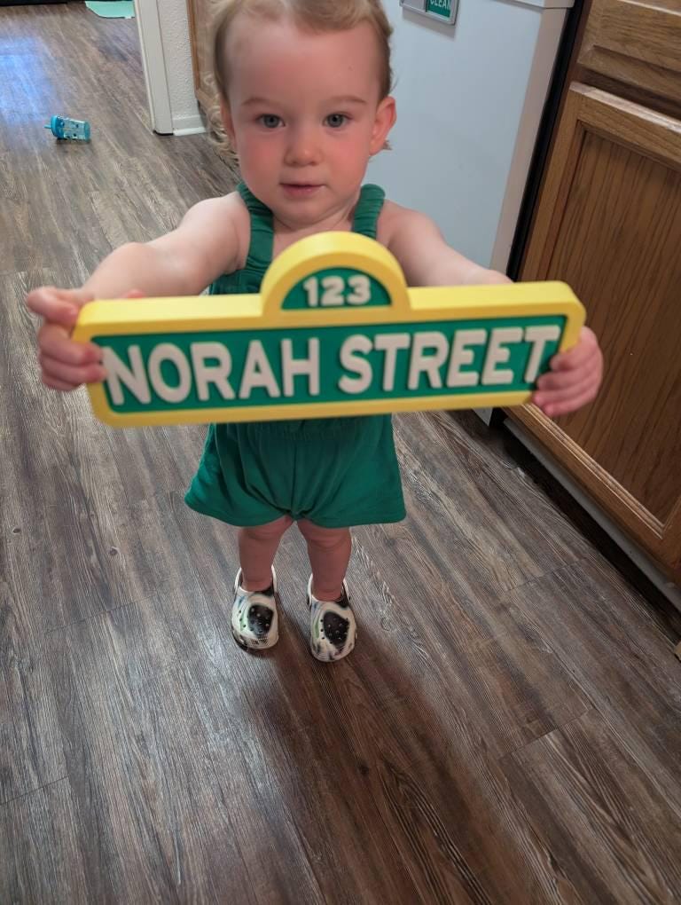 Personalized Street Style Sesame Sign Name  | Name Plate, Nursery, Kids Room Sign, Nameplate Kid, Teacher Decal Cake Topper