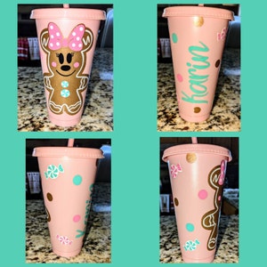 Mickey Gingerbread Tumbler , Disney Christmas Cup, Minnie