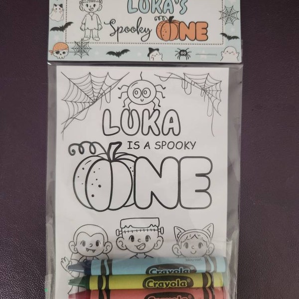 Spooky One Coloring Pages-personalized Birthday Party Mini Coloring Set ...