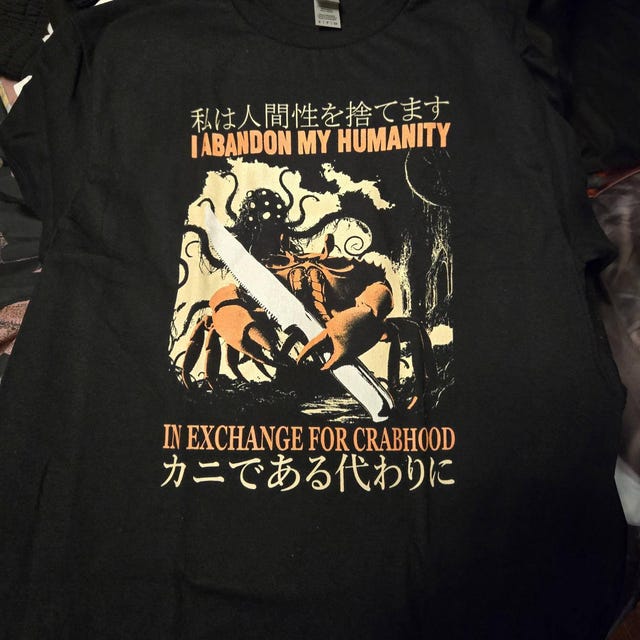 I Abandon My Humanity Crab Vintage Japanese T-shirt - Etsy