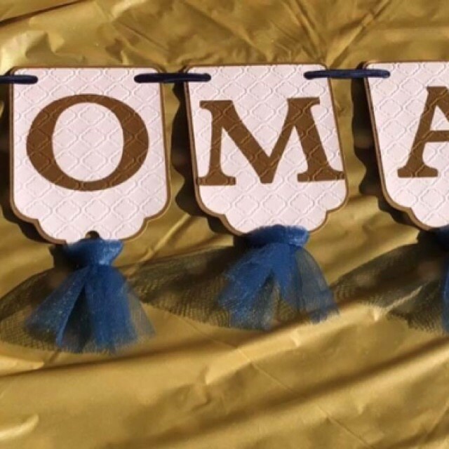 It's A Boy Banner Embossed White Blue and Gold Banner | Etsy