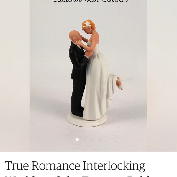 True Romance Interlocking Bride and Groom Cake Topper - Medium Skin ...