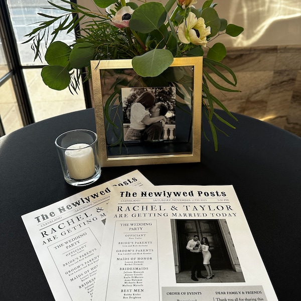Newspaper Wedding Program Template Editable Wedding Newspaper Program Newspaper Wedding Program Template Editable Wedding Newspaper Program