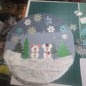ミッキーとミニーの雪だるま SVG - Cricut または Silhouette Cut